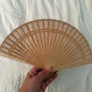 Elegant Tan Hand Fan